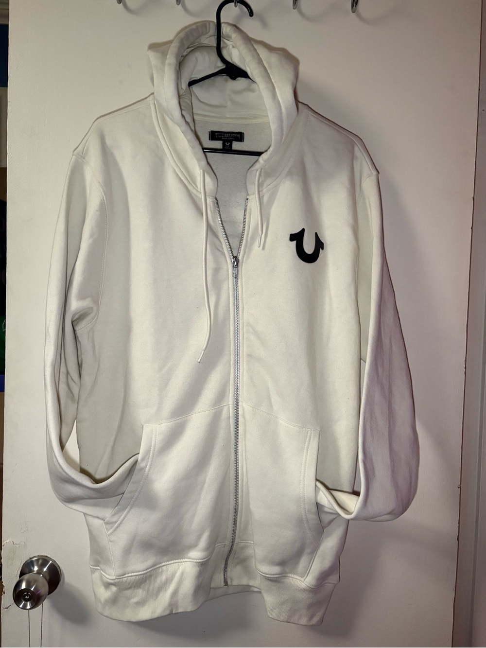 True Religion Zip-Up Hoodie with Black Logo